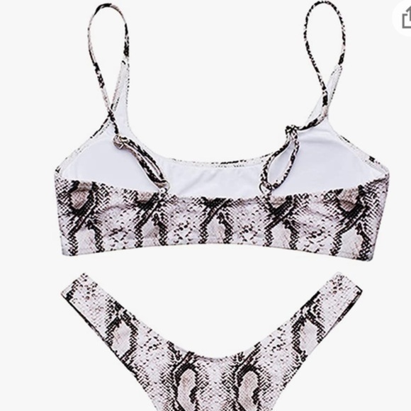 High Waist Bikini Two Piece Python Print Brazilian - Picture 5 of 6